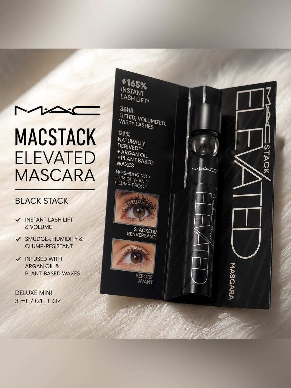MAC MacStack Elevated Mascara Mini (Black Stack) | BN | Deluxe Sample NIB